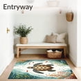 thumbnail image 3 of ODIKA 6'x9' Machine Washable Non-Slip Area Rug, Floor with Non Skid Support and Artistic Sea Inspired Print High Traffic Rug, Brown, 60370, 3 of 7
