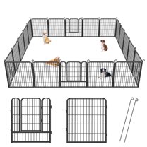 Jhsomdr Dog Playpen Outdoor 32" Height 20 Panels Dog Fence Outdoor for Yard, Heavy Duty Dog Pen with Doors Portable Puppy Playpen Pet Fence for Medium/Small Dogs