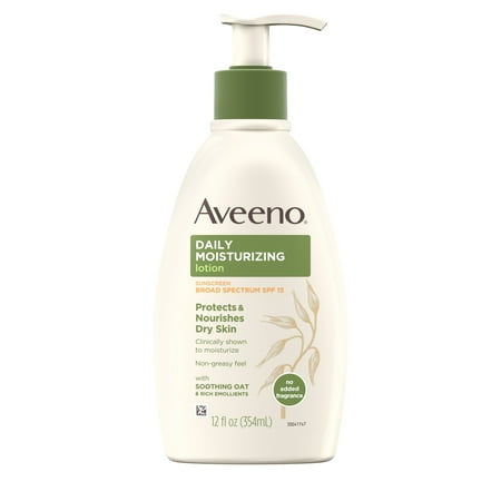 Aveeno Daily Moisturizing Body Lotion with SPF 15 &amp; Oat, 12 fl. oz