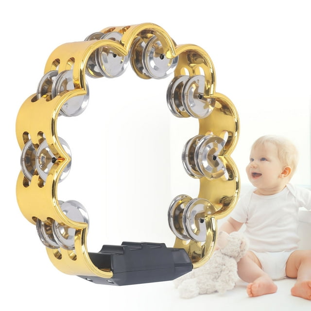 Tambourine For Adults, Hand Held Drum Double Row Tambourine Handbell Clap Drum, Tambourine Drum, Hand Clap Drum Musical Educational Instrument For Pray Party