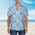 thumbnail image 2 of Sikiie Cute French Bulldog Print Men's Hawaiian Shirt, Summer Beach Button Pocket Short Sleeve T-Shirt,3X-Large, 2 of 7