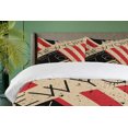 thumbnail image 4 of Ambesonne Urban Art Duvet Cover Sets, Grunge StripesLettering, 2-King, Pale Mustard Vermilion, 4 of 7