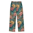 thumbnail image 2 of FORMRS Kids Pajama Pants with Pockets Size 9-10Y Boys Lounge Sleep Bottoms, Pink Water Lilies Pattern, 2 of 8