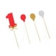 thumbnail image 4 of 1 Magdalena Cupcake Selecciones de Papel Set Toppers de Magdalena DIY rojo Soledad Decoración del primer de la torta del globo, 4 of 7