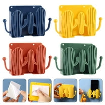 Raindrops 4 Pcs Wall Mount Phone Wall Phone Holder Remote Control Organizer 9.8X8.6X2.7CM