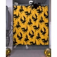 thumbnail image 3 of Halloween Crow Shower Curtain Set ，Waterproof Fabric Shower Curtains Black Crow Vintage Yellow Decoration Shower Curtains for Bathroom,Bathroom Decor 72"x72", 3 of 6