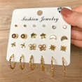 thumbnail image 1 of EN, conjunto de pendientes de aro de mariposa de Color plateado a la moda para mujeres y niñas, pendientes geométricos irregulares de resina metálica acrílica, joyería Tan Jianjun  unisex, 1 of 2