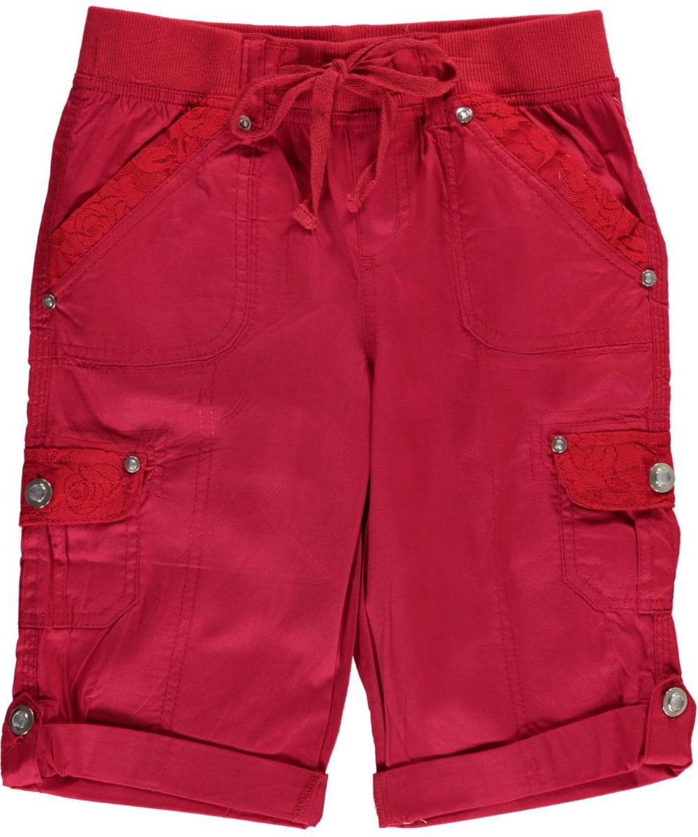girls red bermuda shorts