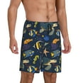 thumbnail image 2 of Fuzoiu Undersea Animals Print Pajama Shorts for Men, Men's Pajama Bottoms,Mens Lounge Sleepwear,Pajama Pants with Pocket-4X-Large, 2 of 6