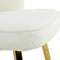 thumbnail image 7 of Living Room Chair Set of 2, Upholstered Dining Chair with Back and Metal Legs, Modern Accent Chair for Bedroom Dining Rom Dorm, White, 7 of 7