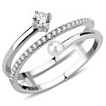 thumbnail image 1 of Bague en Acier Inoxydable Poli pour Femmes avec Grade AAA CZ en Transparent - Taille 9, 1 of 1