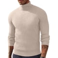 thumbnail image 2 of Domuza Men’s Turtleneck Sweater, Long‑Sleeve Stretch Ribbed Knitted Pullover Top, Slim‑Fit Basic Lightweight Casual Jumper for Fall & Winter, 2 of 6