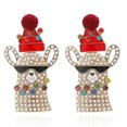 thumbnail image 1 of Creative Unny Cartoon Chopsticks Sushi Earrings Exaggerated Rhinestone--B|Model code6961 B, 1 of 4