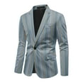 thumbnail image 5 of Cloudstyle Men's Striped Notched Lapel Single-Breasted Blazer, 1-Button Formal Jacket with Back Vent & Functional Pockets, 5 of 10