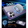 thumbnail image 2 of Strong Magnetic for iPhone 14 Pro Max Case with Screen Protector - Compatible with Wireless Charging, 21ft Military-Grade Drop Tested,Shockproof Slim Fit Translucent Matte Cover - Dark Purple, 2 of 13