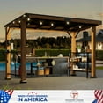 thumbnail image 3 of Modern Shade 6'x12' Cedar Hardtop Gazebo with Galvanized Steel Roof & FSC-Certified Frame - All-Weather Outdoor Pavilion for Patio, Garden, Backyard, 3 of 9