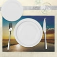 thumbnail image 3 of Ambesonne Scenery Place Mats Set of 4, Dreamy Sunset on River, Standard Size, Blue Yellow, 3 of 6