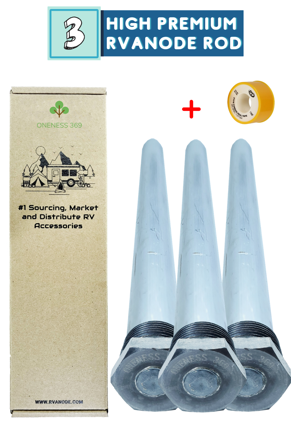 Suburban Rv Anode Rod Magnesium Water Heater Replacement Part 232767 With Ptfe Thread Seal Teflon Tape 3 Pack Walmart Com Walmart Com