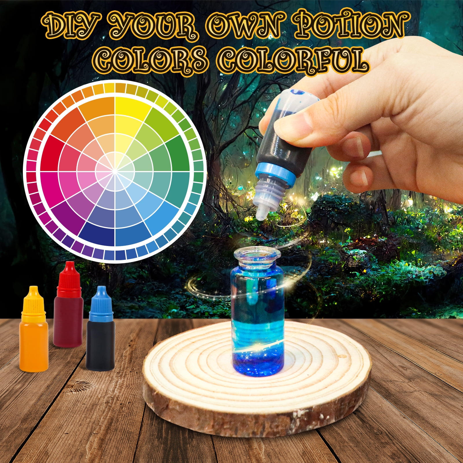 Rhybor Magic Potion Kit for Kids,Mix 22 Bottles Fairy Magic Potions,Mystery Potions Craft Kit,Christmas Halloween Decor Birthday Gift Toys for Girl 6+