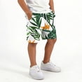 thumbnail image 4 of Zpanxa Boys Beach Shorts Polyester Spandex Tropical Print Loose Fit Drawstring Elastic Waistband Swim Trunks 7 Years, 4 of 7