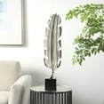 thumbnail image 2 of 7" x 28" Silver Aluminum Feather Bird Sculpture with Black Marble Base, by CosmoLiving by Cosmopolitan, 2 of 10