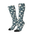 thumbnail image 2 of Balery Blue Flower Fun Novelty Socks Men'S Women'S Crew Socks Funny Crazy Novelty Socks Quirky And Cool Socks, 2 of 9