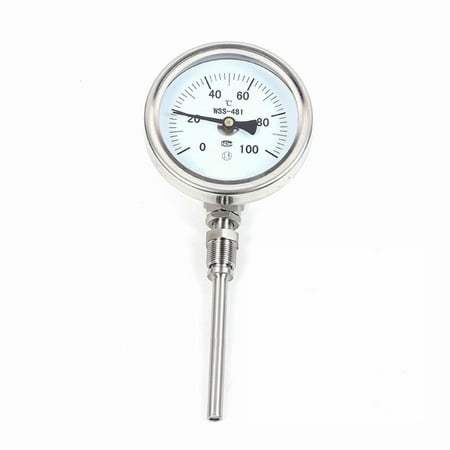 

WSS-481 bimetal thermometer mechanical industrial homebrew universal bimetallic thermometer stainless steel probe 100mm