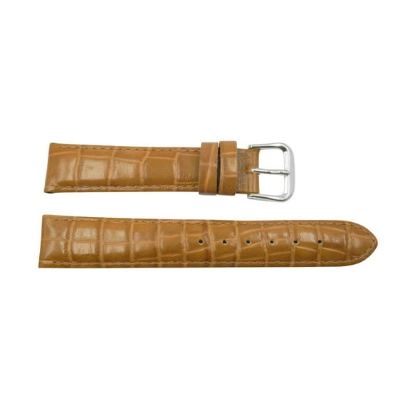 Genuine Leather Baby Alligator Grain 20mm Light Brown Watch Strap