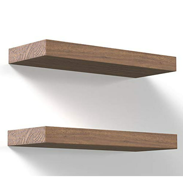 Floating Shelves Wall Mounted 17 Inch, Two Tone Floating Shelves For Bathroom