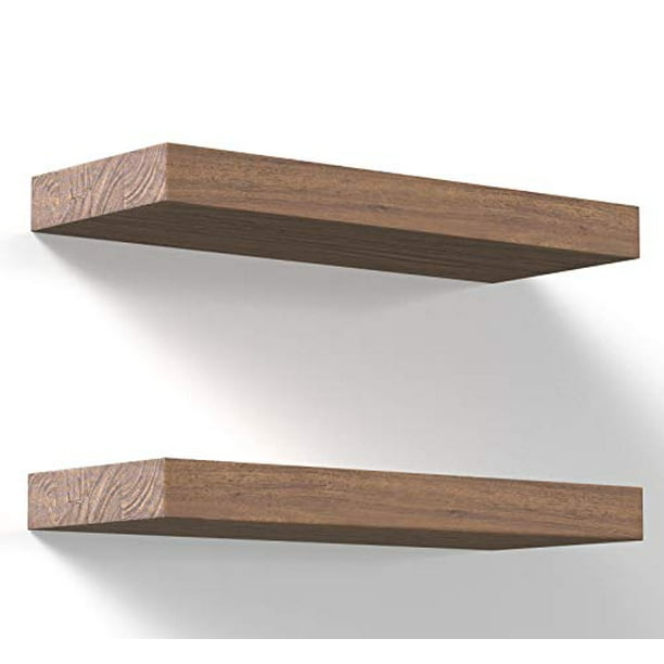 Floating Shelves Wall Mounted 17-Inch - Thick Handmade Set of Dark Brown Wooden Shelf, Natural Rustic Farmhouse Acacia Hard Wood, Solid Shelving for Kitchen, Bathroom, Bedroom Decor - 2 Pack - Walmart.com Floating Shelves Wall Mounted 17-Inch - Thick Handmade Set of Dark Brown Wooden Shelf, Natural Rustic Farmhouse Acacia Hard Wood, Solid Shelving for Kitchen, Bathroom, Bedroom Decor - 2 Pack - Walmart.com