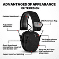 thumbnail image 3 of Casque de Protection Auditive Électronique Noir avec Réduction Active du Bruit, Microphones Directionnels, Design Pliable, Bandeau Rembourré Réglable, Cache-Oreilles Profil Bas pour Tournage/chasse, Inclus, 3 of 6