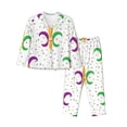 thumbnail image 1 of Balery Mardi Gras Carnival1 Conjunto de Pijama con Estampado para Mujer, Conjunto de Dos Piezas con Manga Larga, Ropa de Dormir Suave con Bolsillos, Pijamas Cómodos-Small, 1 of 7