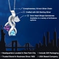 thumbnail image 2 of Gem Stone King 925 Sterling Silver White Moissanite and Purple Amethyst and Swiss Blue Topaz Pendant for Women (1.39 Cttw, Gemstone, Heart Shape 5MM, 18 inch Chain), 2 of 6