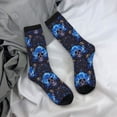 thumbnail image 5 of Rateoe cool blue flower Skull for Women Casual Calf Socks - Cute Crew Socks - Thin Soft Above Ankle Socks Size 5-11, 5 of 6