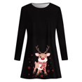 thumbnail image 5 of WILLBEST Robe de Noël Noire Dresses for pour Femmes Manches Longues Col Rond Imprimé Cerf Mode Soirée, 5 of 5