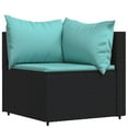 thumbnail image 2 of vidaXL 4 Piece Garden Lounge Set with Cushions Black Poly Rattan, 2 of 5