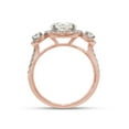 thumbnail image 5 of Three Stone Design, 2 1/4 CTTW 7.5MM Center Round Cut Lab Created Moissanite Diamond Halo Engagement Ring For Women In 14K Solid Rose Gold (G-H Color, VVS1 Clarity, 2.25 Cttw)-9, 5 of 8