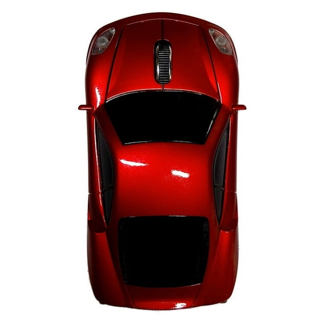 HLONK Souris en Forme de Voiture 2.4G Sans Fil Souris Classique Voiture de Sport pour PC Portable (Rouge)