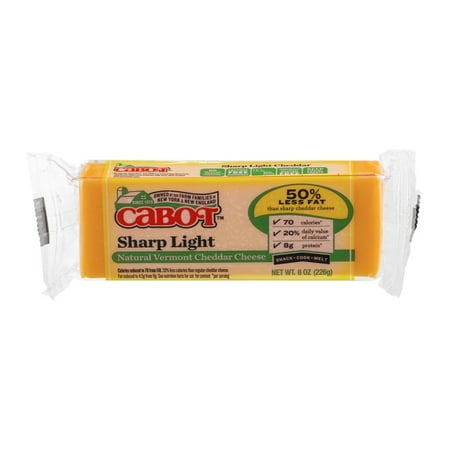 Cabot Natural Vermon Cheddar Cheese Sharp Light, 8.0 OZ