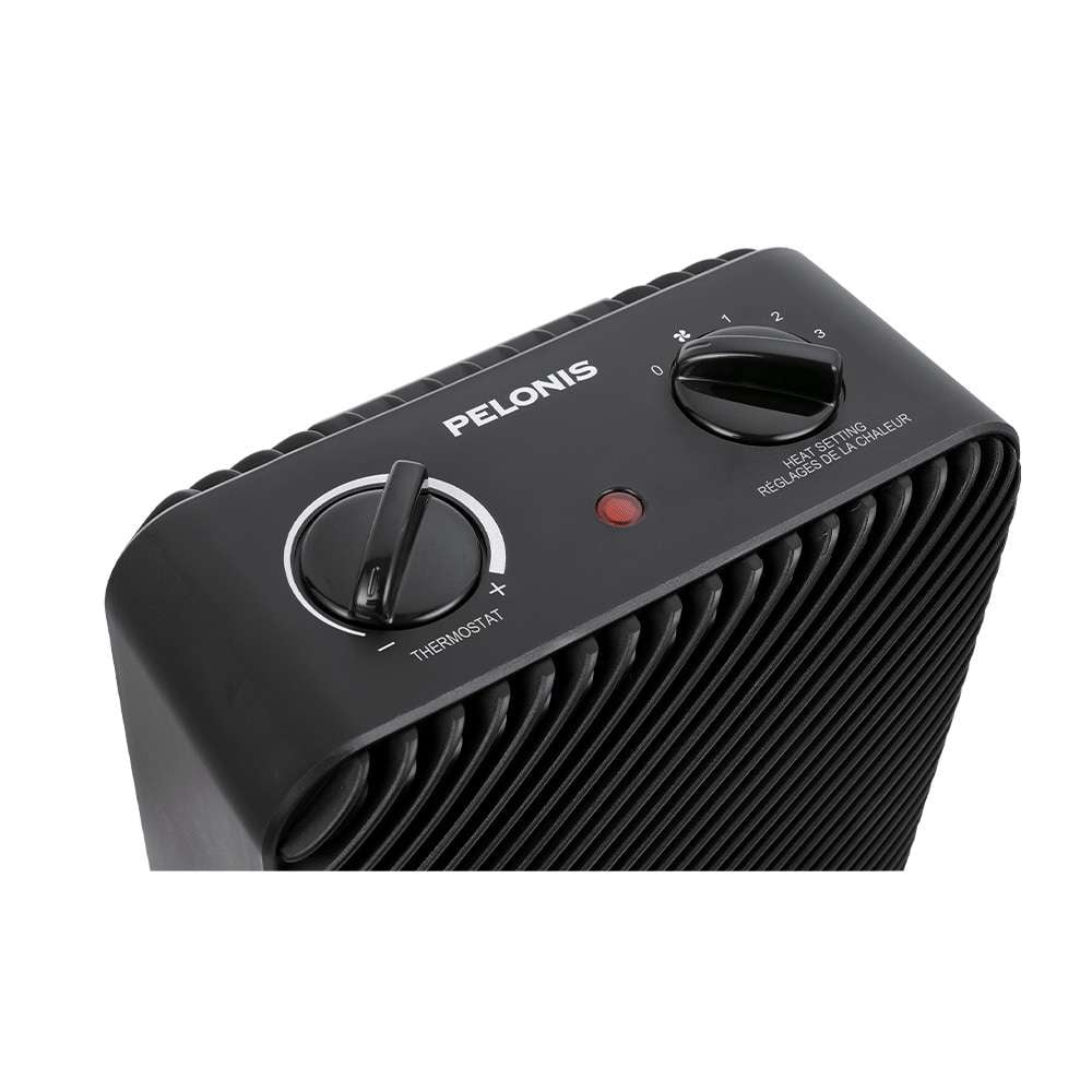 Pelonis 1500W 3-Speed Electric Fan-Forced Heater, Black
