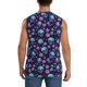 thumbnail image 4 of Fotbe purple Skull flower Men's Camiseta sin Mangas Estampada para Hombres, Playera Casual para Gimnasio, Entrenamiento, Playa-Small, 4 of 7