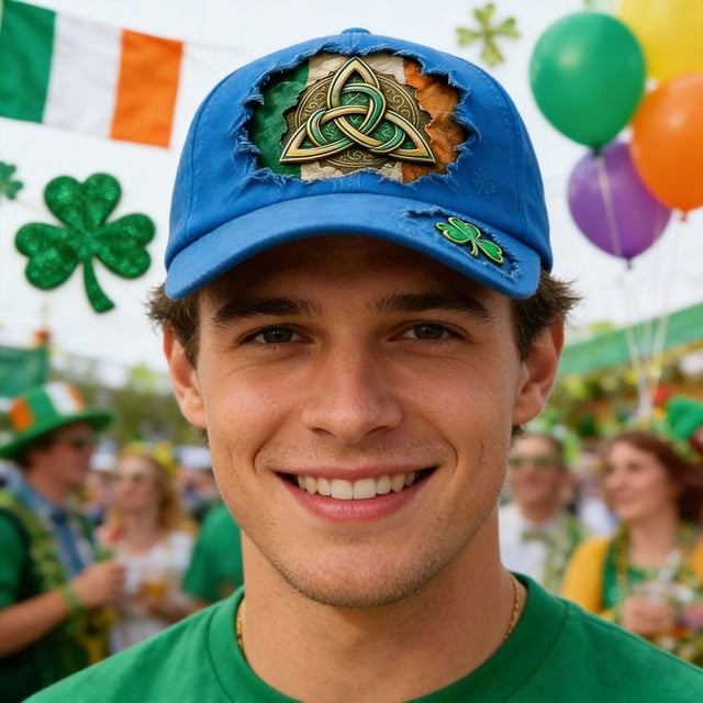 Gorra de béisbol para el Día de San Patricio | Gorra irlandesa para hombre y mujer | Diseño deportivo ajustable de perfil bajo | Bordado de trébol | Unisex (sirve para la mayoría de los adultos)