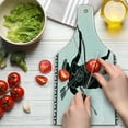 thumbnail image 3 of Retro Cutting Board, Hellenic Bowman Silhouette Eros Fantasy Gladiator Old Mediterranean Print, Decorative Tempered Glass Cutting and Serving Board, Wine Bottle Shape, Black and White, by Ambesonne, 3 of 5