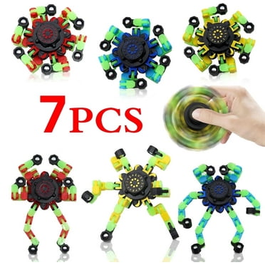 Transformable Fidget Spinner Glow in The Dark Fidget Toy,7pcs Sensory Toy
