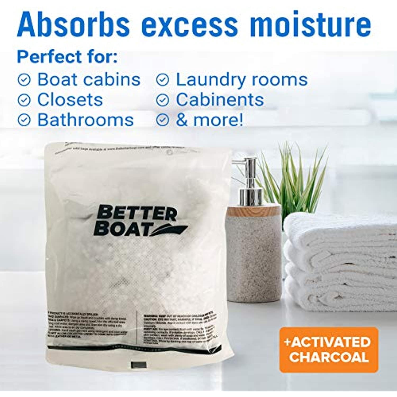 4 Pack Moisture Absorbers Dehumidifier Refill Bag to Get Rid of Odors & Damp Air Pellet Packs for use in Refillable Bucket for Basement Closet Home RV and Boating Refills Unscented Fragrance Free