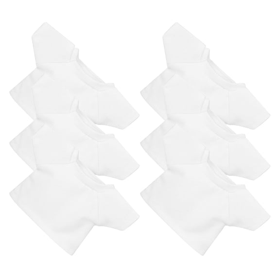 OUNONA 6Pcs Plush Bear White T Shirt Round Neck Soft Comfortable Clothes for Stuffed Animals