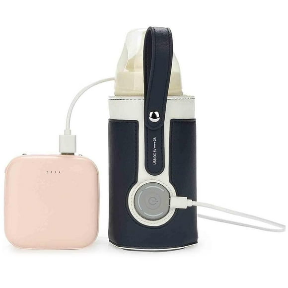 Portable Baby Bag Warm Milk Bag Leather Three Gear Adjustable Heated Bottle Bag Car Carrying Portable Thermostatic Heated Cup Cover
