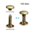 thumbnail image 3 of Unique Bargains 100 Sets Leather Rivets 8mm Double Cap Rivets 12mm Height Metal Studs Rivet, Bronze Tone, 3 of 5