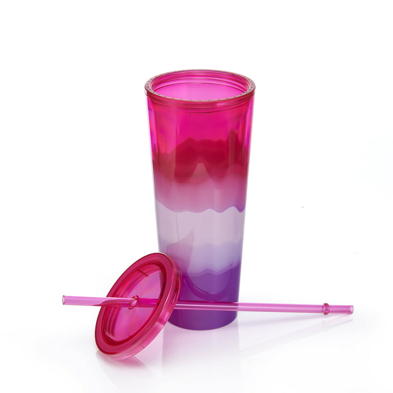West & Fifth Hot Pink Double Wall Matte Rubber Coated Tumbler w