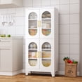 thumbnail image 2 of Erosoei 61" Metal Kitchen Pantry Storage Cabinet with 4 Acrylic Doors and 4 Adjustable Shelves, 2 of 6